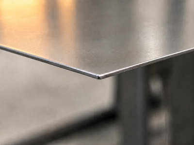 1mm Edelstahlblech (V4A) mit unscharfen Kanten